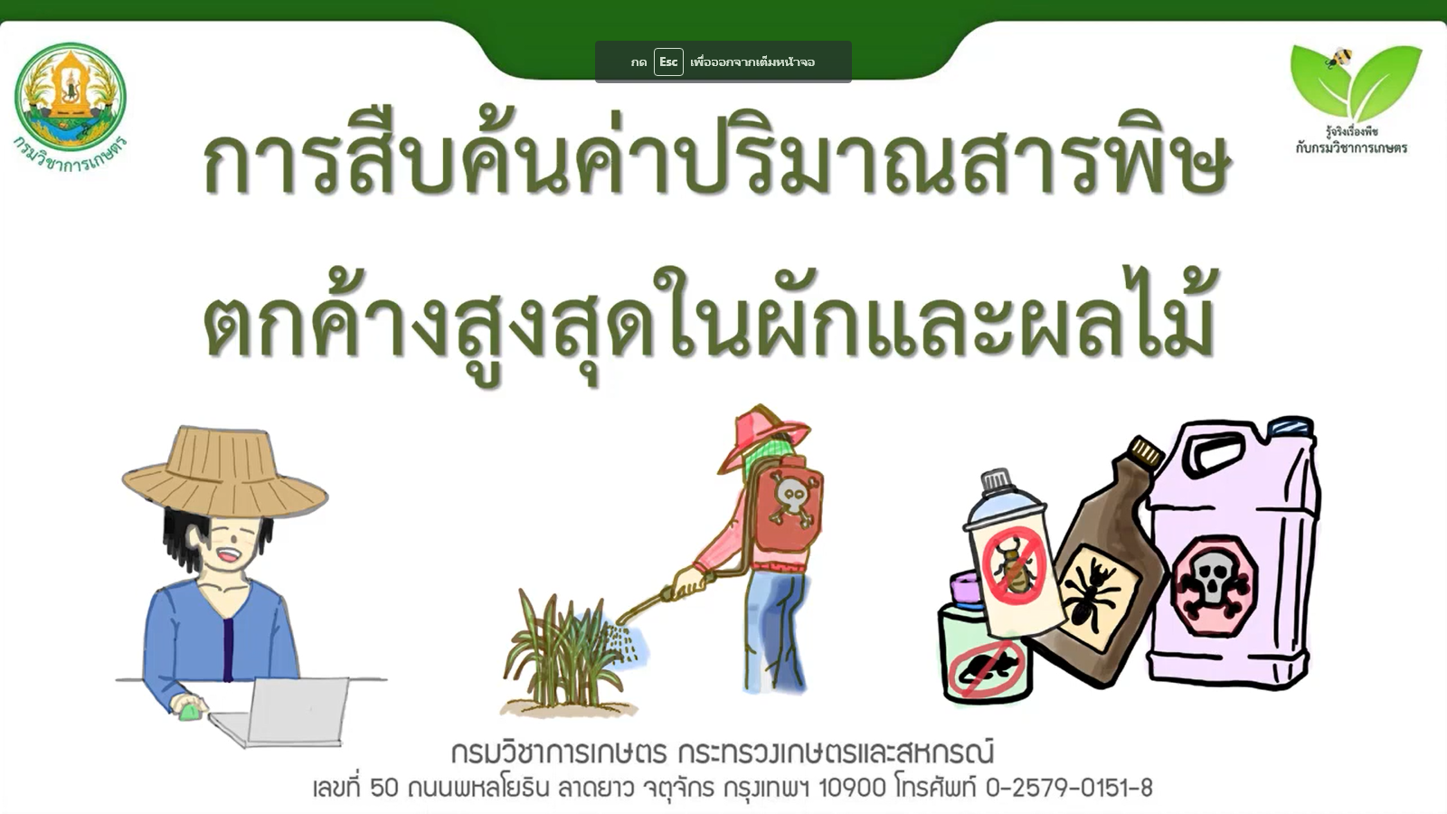 การสืบค้นค่าปริมาณสารพิษตกค้างสูงสุดในผักและผลไม้